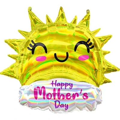 Image of amscan 4083901 Happy Sun Mother&#039;s Day Iridescent Foil Balloon 1 Pc