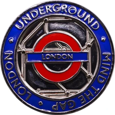 Image of Licensed London Underground Coin Shaped Fridge Magnet 4 Styles Underground, Mind the Gap, and train (London)