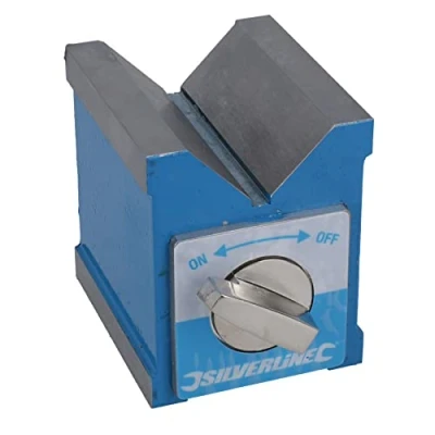 Image of Magnetic V Block Vice Grip Holding Clamp Round Rectangular or Square Bits Sil133