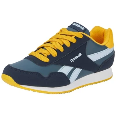 Image of Reebok Royal Classic Jogger 3.0 Sneaker, Vector Navy/Hoops Blue F23/Team Yellow F23, 11 UK