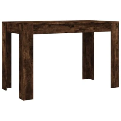 Image of vidaXL Smoked Oak Dining Table Minimalist Style, Engineered Wood Material, Versatile Usage, Easy to Clean, 120x60x76 cm Dimensions