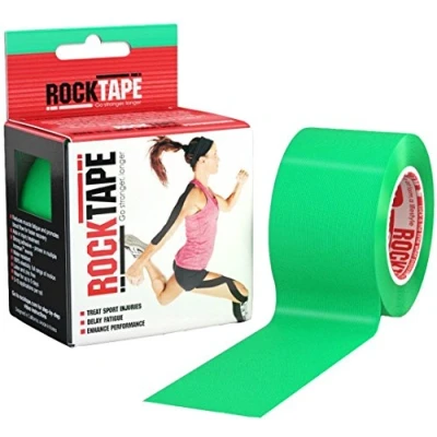Image of RockTape Unisex Uncut Std Kinesiology Tape (5cm x 5m Roll) Elastic Therapeutic Sports Physio for Shoulder, Ankle, Elbow, Wrist, Shin Splints and Knee Support Green