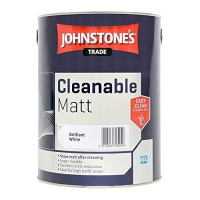 Image of Johnstones Trade Cleanable Matt emulsion Pure Brilliant White 5l