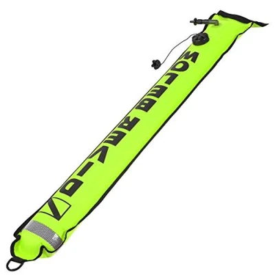 Image of Tbest 6FT Diving Surface Marker with High Visibility Reflective Band Inflatable Scuba SMB Signal Buoy Accessory Safety Gear(Fluorescence Yellow)