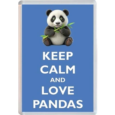 Image of Keep Calm and Love Pandas Jumbo Fridge Magnet 96 x 67mm
