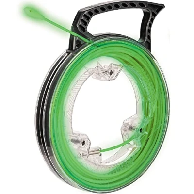 Image of Klein Tools 50660 Glow in The Dark Fish Tape, Fiberglass with Nylon Tip and Stainless Steel Connector for Rod Attachments, 40 Foot