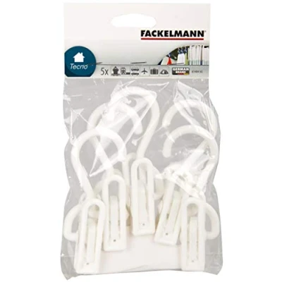 Image of Fackelmann Set of 5 Clothes pegs, White/Blue, 120 x 45 35 mm
