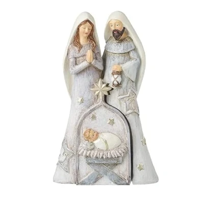 Image of Heaven Sends Nativity Scene Mary, Jesus, Joseph Grey Tone Faith