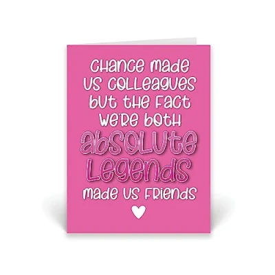 Image of Rib ticklerz Funny Card For Colleague Work Bestie Birthday Cards Office Banter Joke Both Absolute Legends Made Us Friends Coworker CD42