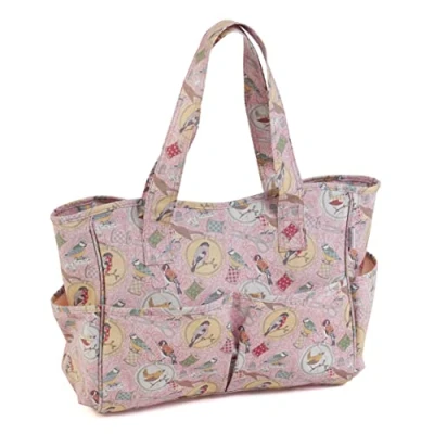 Image of Hobby Gift Craft Storage Tote Bag, Birds on Bobbin (MRB)