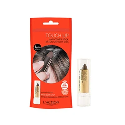 Image of L&#039;Action Paris Touch Up Hair Cover Stick, Covers Grey and Discoloured Roots, Water Resistant Long Lasting Formula for Natural Look, Cleanse to Remove, Dark Brown 4g