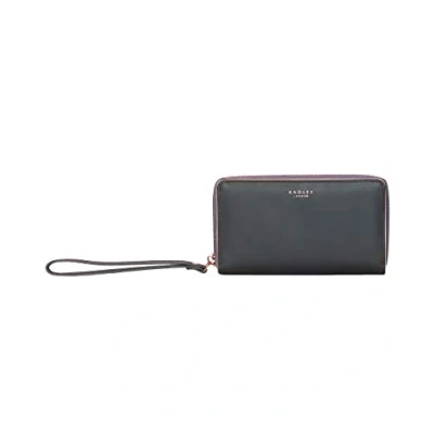 Image of Radley Arlington Leather Zip Around Matinee Purse Wallet in Dark Grey