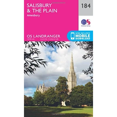 Image of Landranger 184 Salisbury &amp; The Plain, Amesbury Map With Digital Version