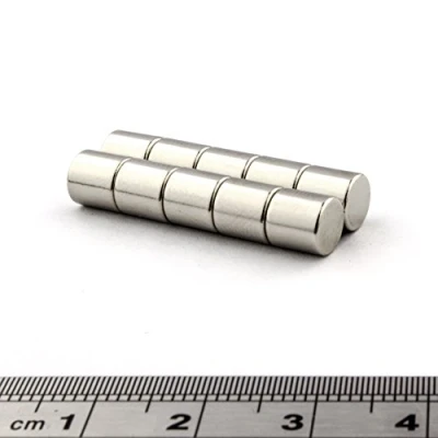 Image of POWER Magnet STORE Strong Neodymium Magnets Pack of 10 1/4&quot; Dia x Thick (6.3mm) Pull approx 1.25Kg. Neo Rod/Disc