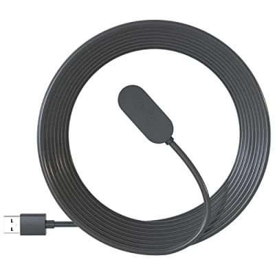 Image of Arlo Indoor Magnetic Charging Cable Certified Accessory 8 ft, Works with Pro 5S 2K, 4, 3, 4 XL, Ultra 2, Ultra, 2 Go and Floodlight Cameras, Black VMA5001C