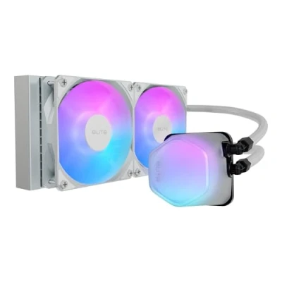 Image of Cooler Master MasterLiquid ML240 Illusion White ARGB Close Loop AIO CPU Liquid Cooler, Translucent Dome, 240mm Radiator, MF120 Halo PWM, AMD Ryzen AM5/AM4, Intel LGA1700/1200 (MLX D24M A18PW R1)