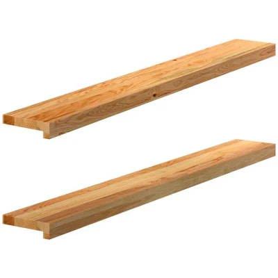 Image of vidaXL Window Sills 2 pcs Light Brown 120x15x2 cm Solid Wood Oak