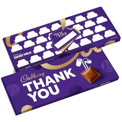 Image of Cadbury Dairy Milk Thank You Multi Signature Chocolate Gift Bar Extra Large 850g