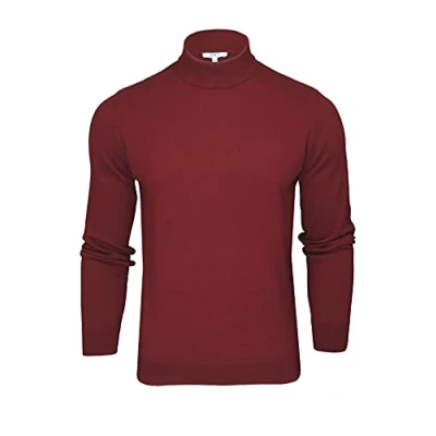 Image of Xact Mens Turtle Neck Cotton Jumper (Burgundy) L
