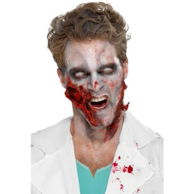 Image of Smiffys Make Up FX, Zombie Liquid Latex, Clear Low Ammonia, Clear, 29.57ml/1 US fl.oz, Cosmetics and Disguises Fancy Dress, Dress &amp; Disguises.