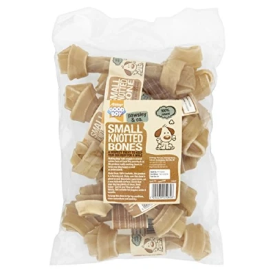 Image of Good Boy Small Rawhide Knotted Bones Dog Chews Made From 100 Percent Natural Hide Pack of 10 Treats