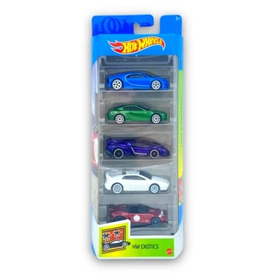 Image of Hot Wheels HW0465 HW Exotics (&#039;16 Bugatti Chiron White, Aston Martin V8 Vantage Green, Lamborghini Veneno Purple