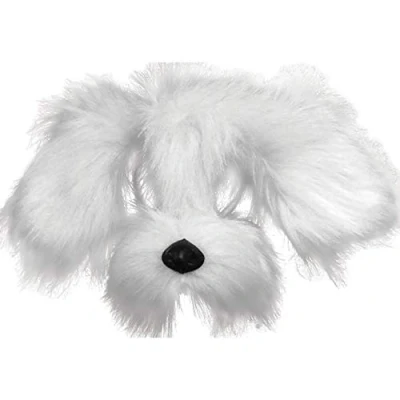 Image of Bristol Novelty EM358 Shaggy Dog Mask with Sound on Headband, White, One Size