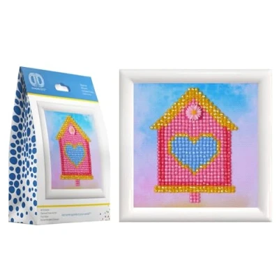 Image of Diamond DOTZ Dots Painting, Beginner Kit with Frame, DD1F, Home Sweet Home, 10.2 x 10.2cm