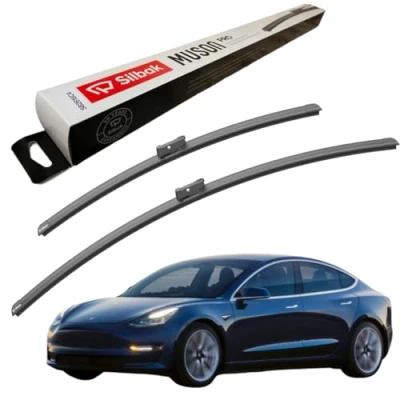Image of Silbak Windscreen Wipers, fits for TESLA MODEL 3 (09/2016 ONWARDS) Front Wiper Blades, 650mm/480mm