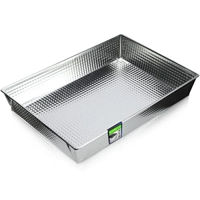 Image of KADAX Baking Tray, Non Stick Pan with High Edges, Rectangular Tin Coating, Metal Tray for Cakes, Biscuits, Lasagne (36 x 25.5 cm, Silver)