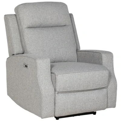 Image of HOMCOM Electric Fabric Recliner Armchair, Reclining Chair with Adjustable Leg Rest, USB Port, for Limited Space Home Living Room, Grey