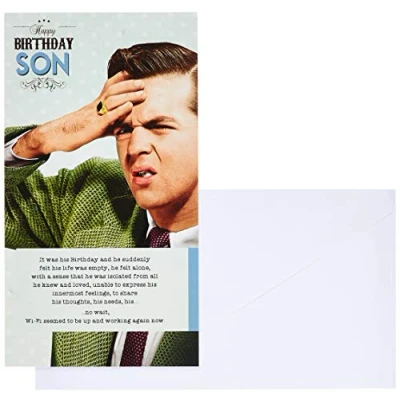Image of Happy Birthday Son Card, Funny WiFi, Son, Greetings 130x235mm