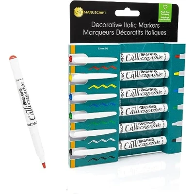 Image of MANUSCRIPT Callicreative Italic Crafter Markers Medium Tip (Pack of 6, Assorted)