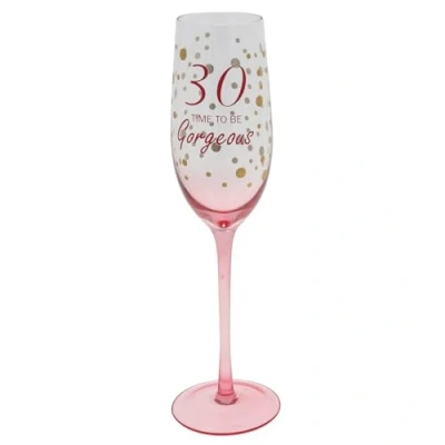 Image of Shudehill Giftware Gold Speckle Birthday Special Age Colourful Flute Glass 18th, 21st, 30th, 40th, 50th, 60th, 70th Gift (30)