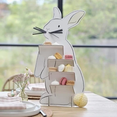 Image of Ginger Ray Easter Bunny with Honeycomb Tail Table Stand for Party Treats, Sandwiches &amp; Cakes 50cm x 24.3cm