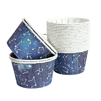 Image of Cups &amp; Cases Pleated Baking Greaseproof Standard Size Sturdy Cupcake (48, Cosmic Blue)