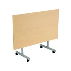 Image of Allegro Tilting Table 1400 X 800 Silver Legs Oak Top Ref OETT1480SVNO