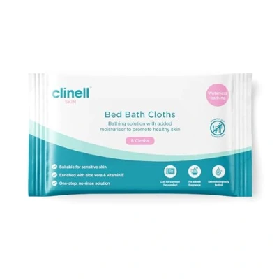 Image of Carell Bed Bath Wipes Pack of 1 8 Easy to use, Containing Aloe Vera, Dermatologically Tested, Alcohol Free, Gentle pH Neutral Formula