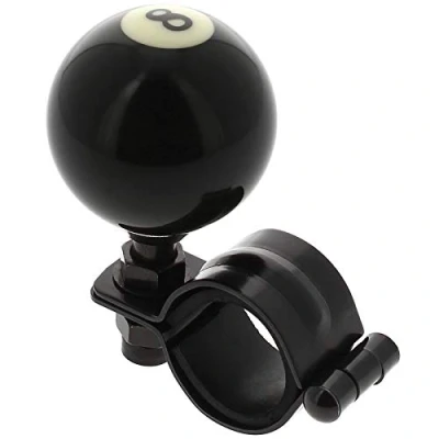 Image of MSA Car &amp; Lorry Steering Wheel Aid Handle Assister Spin Knob Black 8 Ball