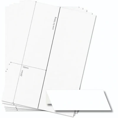 Image of OfficeGear Extra Wide Tent Cards 1 up [25 Sheets 25 Cards] Perforated Printable A4 190gsm Folding Table Name Place for Various Events 105mm x 297mm incl Downloadable Design Template