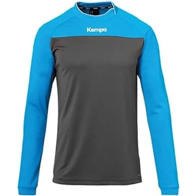 Image of Kempa Prime Long Sleeve Shirt Men&#039;s Anthra/Kempablue, XX Large