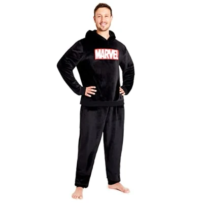 Image of Marvel Mens Hooded Pyjama (XL, Black)