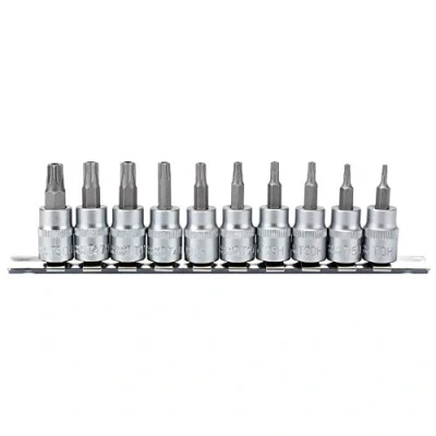 Image of Draper TX STAR� Security Socket Bit Set, 3/8&quot; Sq. Dr., 48mm (10 Piece)