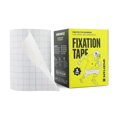 Image of SPORTTAPE Fixation Tape 10cm x 10m Non Woven Retention Dressing Tape, Strong Adhesive Fabric Medical for Dressings Wound Protection Fixing Henna Single Roll