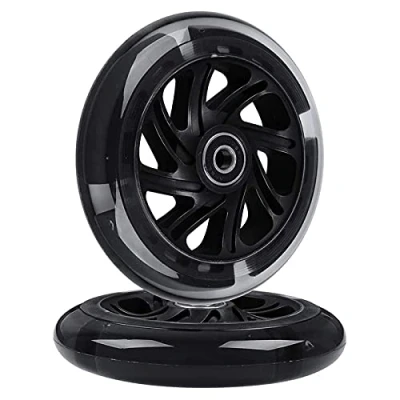 Image of Niukuyu 1Pair 120mm Children Scooter LED Lights Flashing Wheels with Bearings Front/Rear Wheels,Black