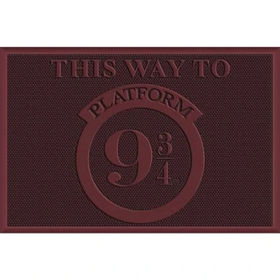 Image of Harry Potter Doormat (Platform 9 and ¾ Design) 40cm x 60cm Rubber Mat, Gifts for Women Men Official Merchandise