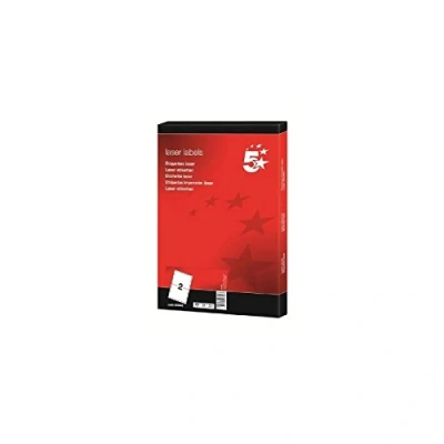 Image of 5 Star White Laser Labels 199.6x289.1mm 1 label per sheet 100 Sheets
