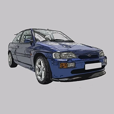 Image of Ford Escort RS Cosworth Retro Motor Company Greeting Card
