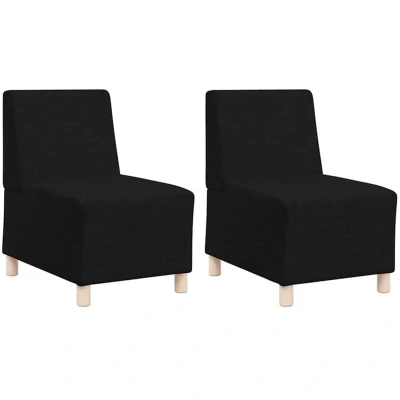 Image of vidaXL Sofa Chair 2 pcs Black 55 x 74 82 cm Fabric