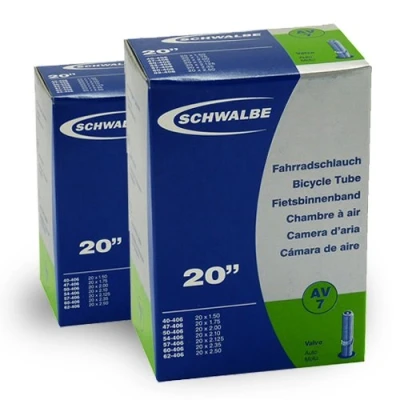 Image of Schwalbe AV7 (20 x 1.75 2.50 inches) 2 bicycle tubes with car valve, for children&#039;s bike + 3 tyre levers